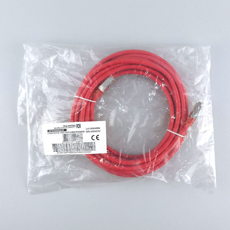 Cat5e Shielded (F/UTP) Ethernet Network Cable PVC 5m Red Patch Cord Cat5e Shielded (F/UTP) Ethernet Network Cable PVC 5m Red Patch Cord