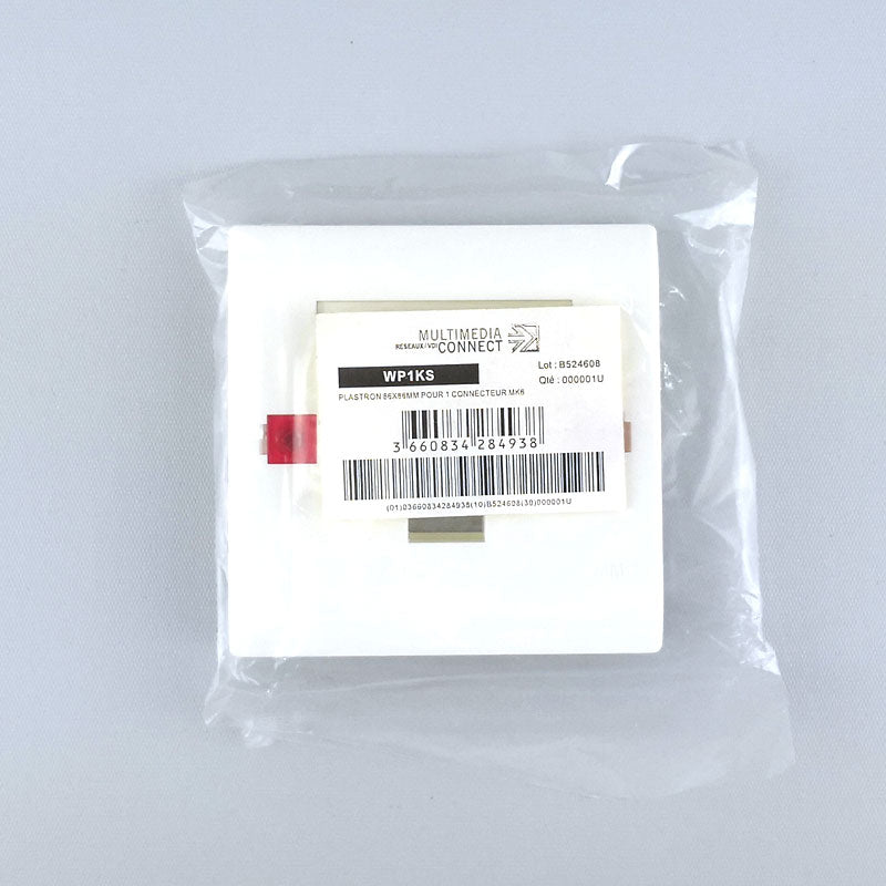 Wall Plate For Back Box 86mm X86mm - 1 Port MK6 Wall Plate For Back Box 86mm X86mm - 1 Port MK6