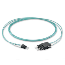 (1m) LC/PC - SC/PC Multimode OM3 Fiber Optic Duplex Patch Cord - 2mm LSZH