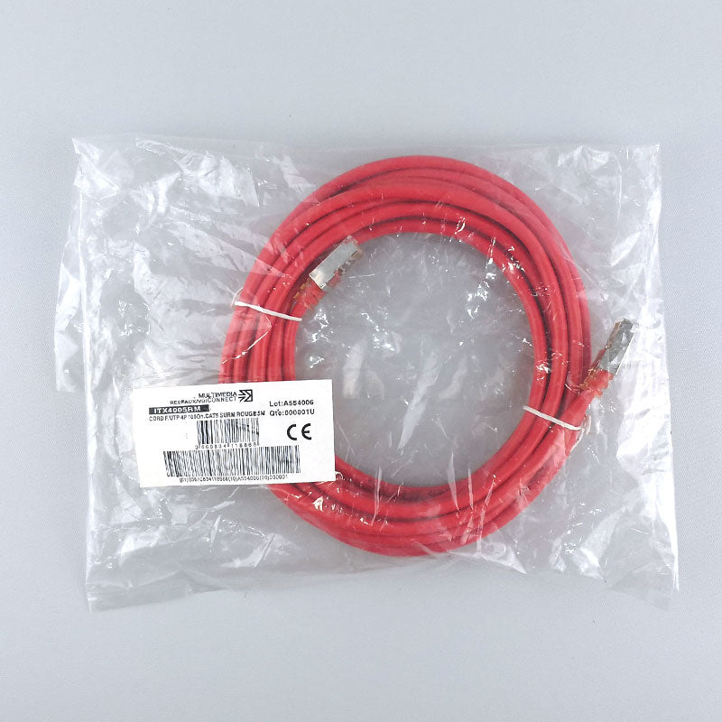 Cat5e Shielded (F/UTP) Ethernet Network Cable PVC 5m Red Patch Cord